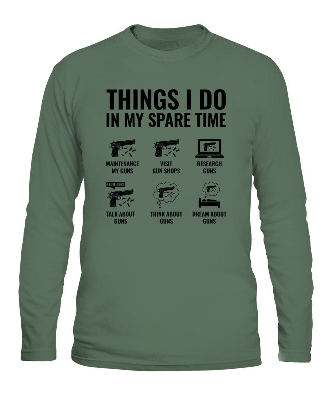Things I Do In My Spare Time Funny Gun Lover Gun Enthusiast T-Shirt