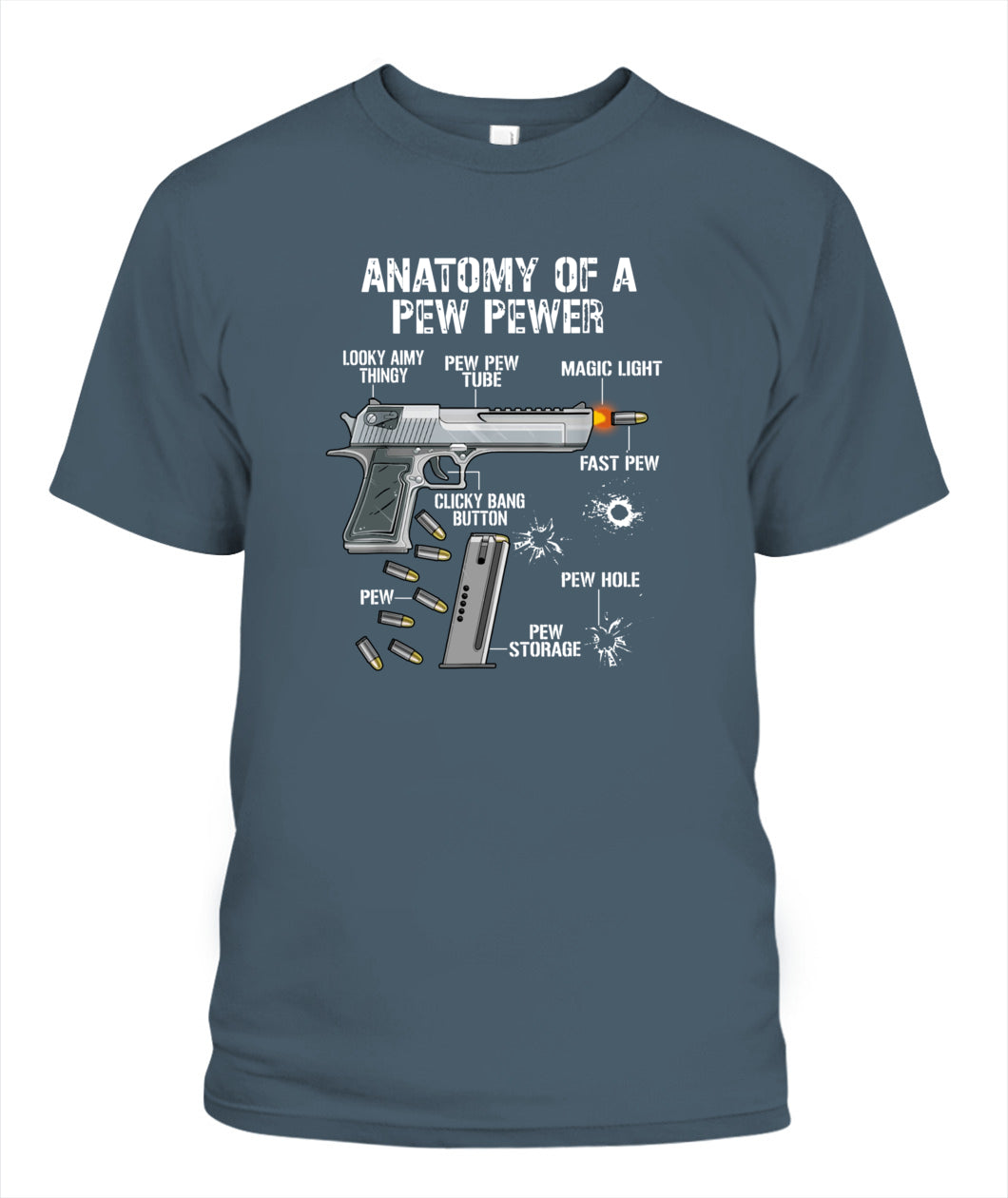 Funny Anatomy Of A Pew Pewer - Ammo Gun - Camiseta de enmienda T-Shirt