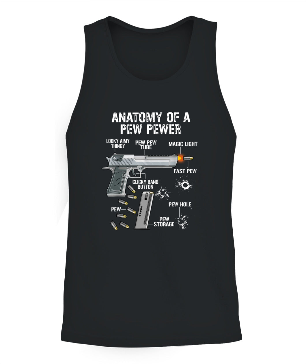 Funny Anatomy Of A Pew Pewer - Ammo Gun - Camiseta de enmienda T-Shirt