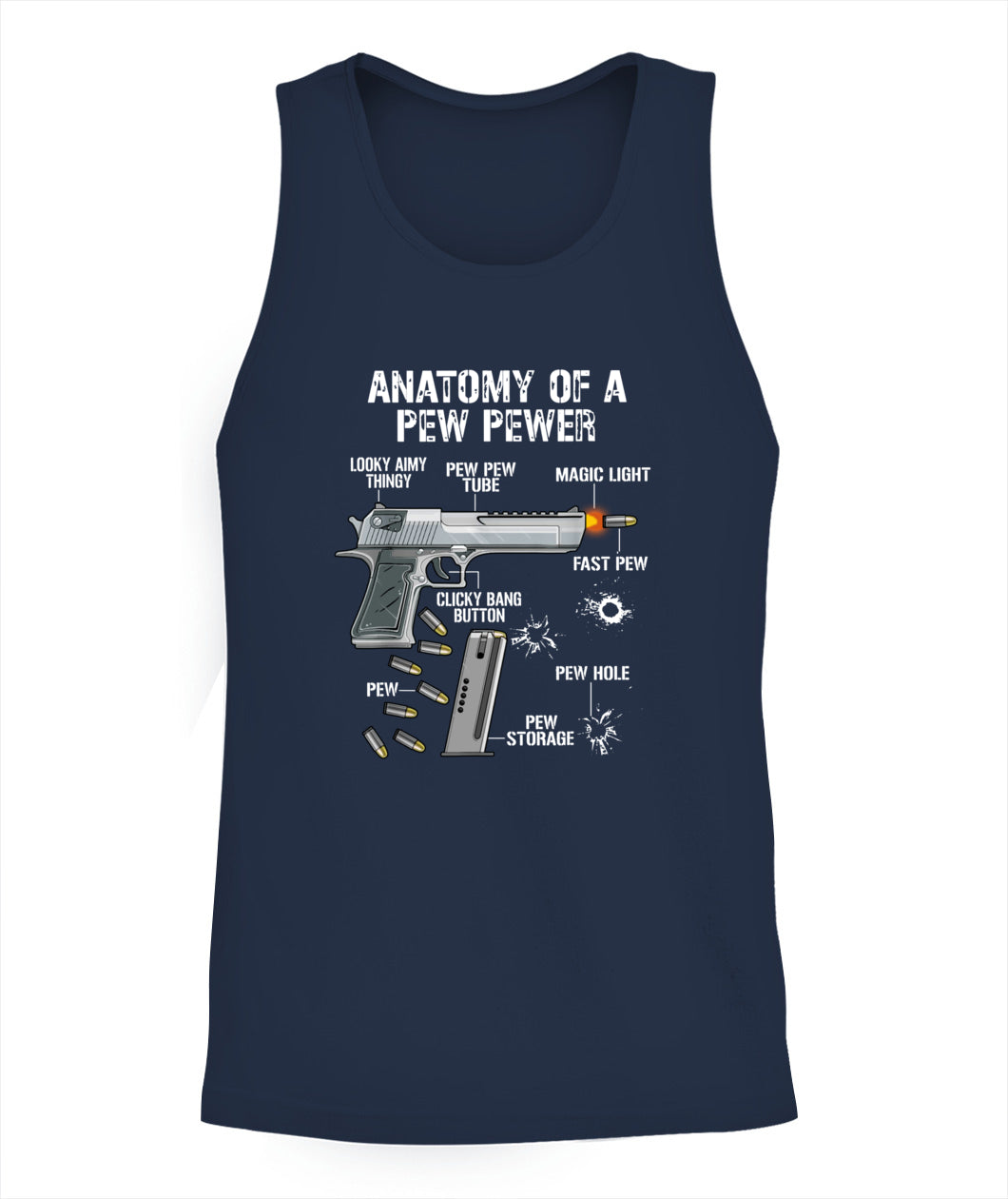 Funny Anatomy Of A Pew Pewer - Ammo Gun - Camiseta de enmienda T-Shirt