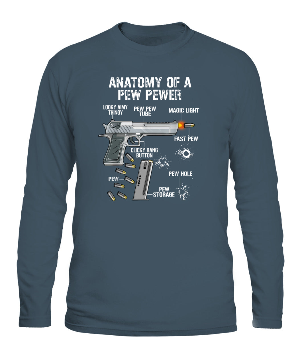 Funny Anatomy Of A Pew Pewer - Ammo Gun - Camiseta de enmienda T-Shirt