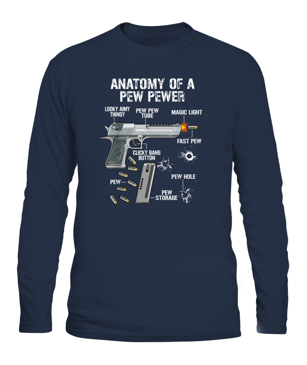 Funny Anatomy Of A Pew Pewer - Ammo Gun - Camiseta de enmienda T-Shirt